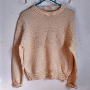 Vintage Alps Rugged Outdoors Ladies Medium Knit Sweater Snowflake Crewneck
